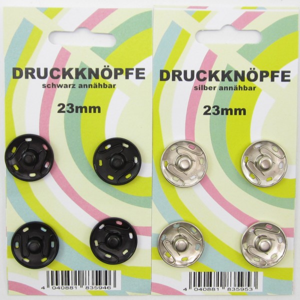 Druckknöpfe zum Annähen, 4 Stück, 23mm, 2 Farben zur Auswahl